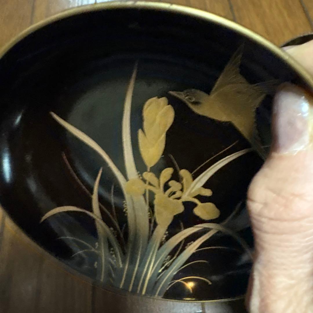 特別出品　アンティーク蒔絵が素敵な菓子皿10枚　鳥と花　風情あり　茶道具