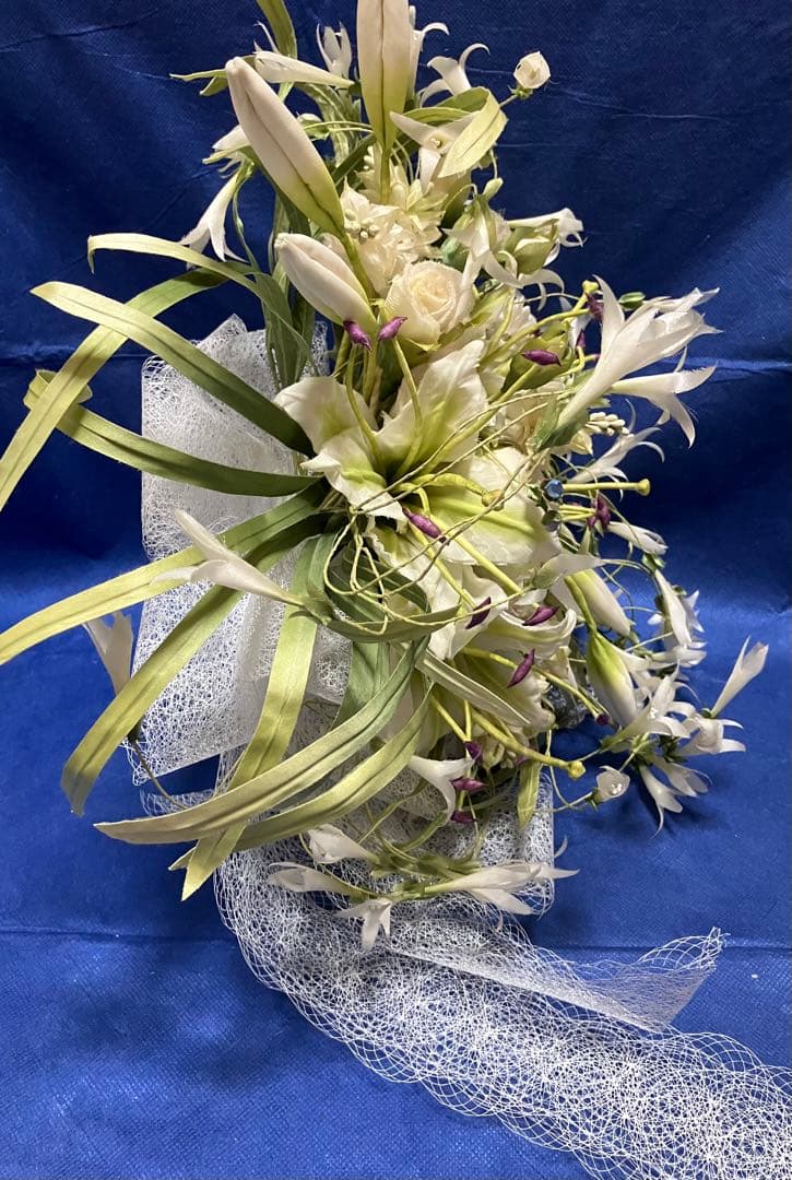 布花　染め花　アートフラワー　アンティーク風 特大ブーケ　１点