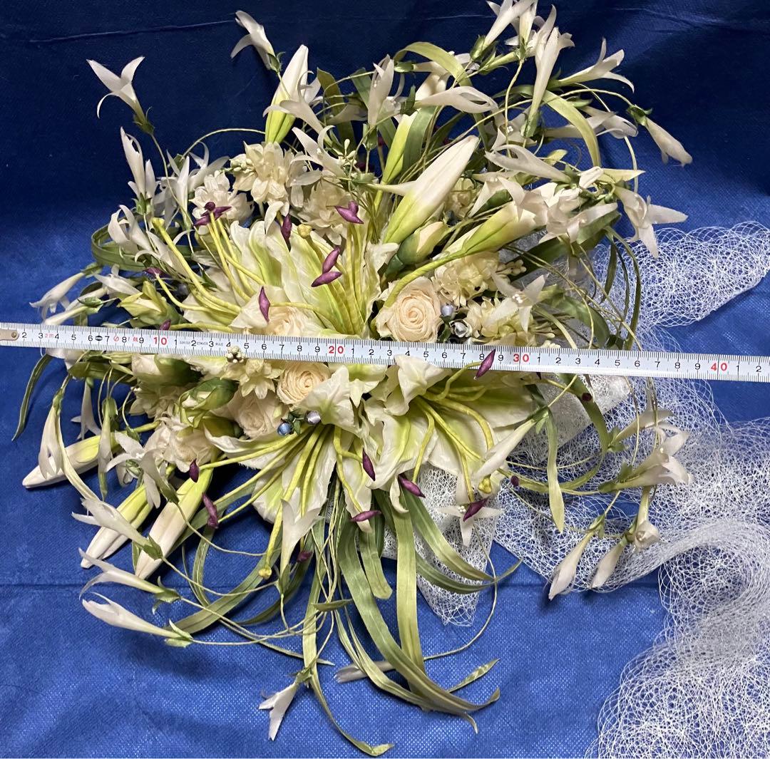 布花　染め花　アートフラワー　アンティーク風 特大ブーケ　１点
