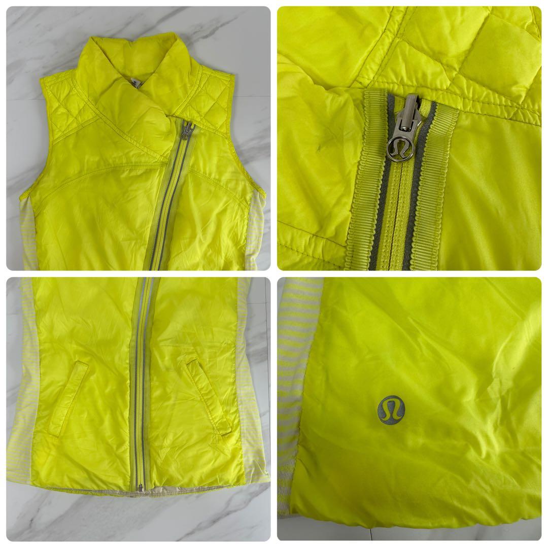 ルルレモン　lululemon 中綿　ベスト　リバーシブル　イエロー　蛍光色