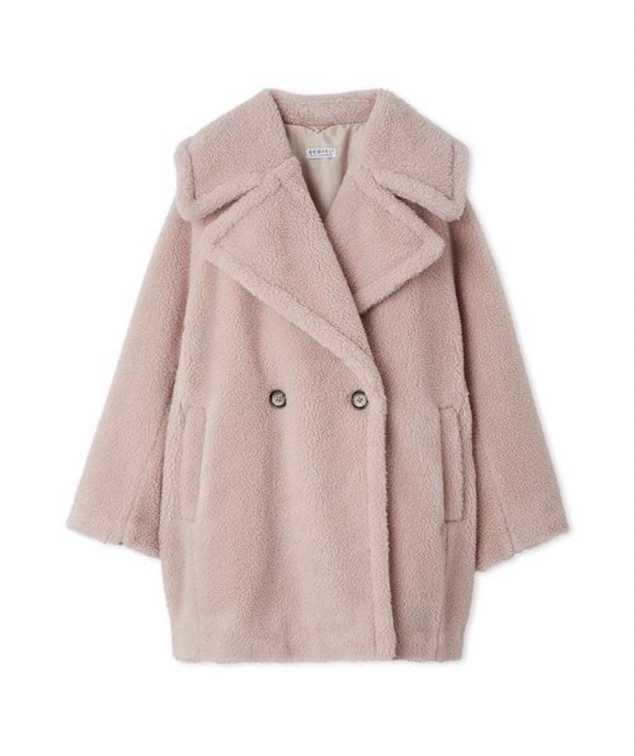 新品未使用　FRAY I.D ECOPELボアミドルコート　ピンク　サイズ0