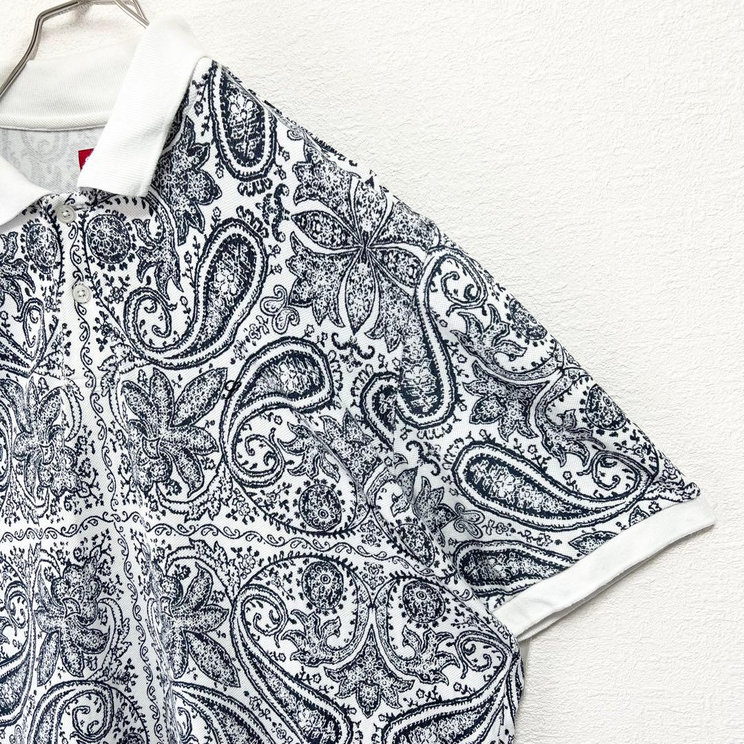 【希少 入手困難】Supreme✨️ポロシャツ　半袖　ペイズリー　総柄　美品　Ｌ