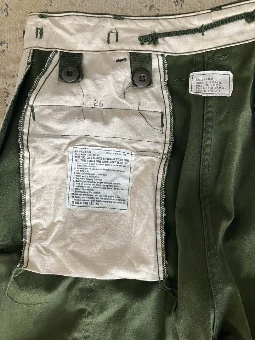 美品70s M65　カーゴパンツ SMALL-SHORT USARMY 米軍実物