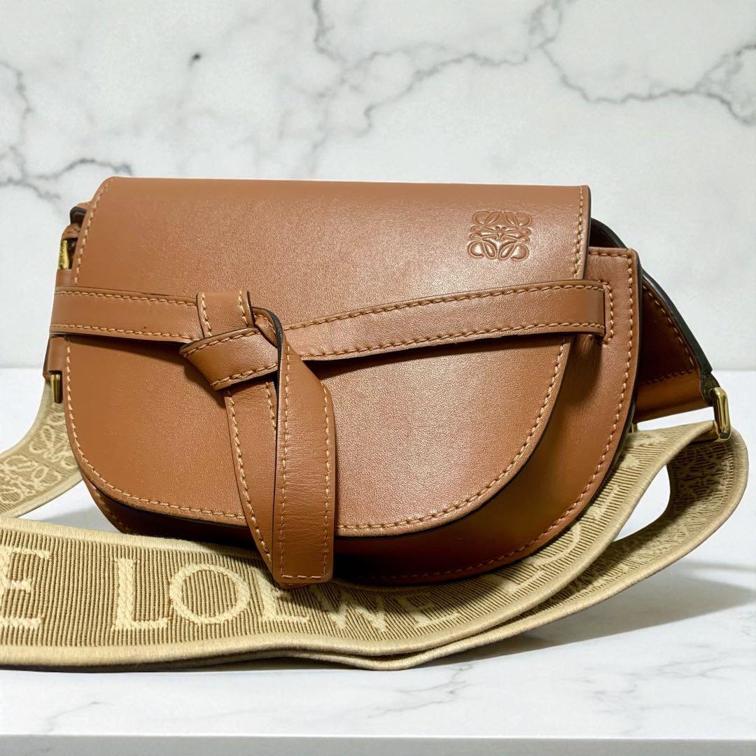 ロエベ ゲート デュアル スモール ショルダーバッグ ブラウン 茶色