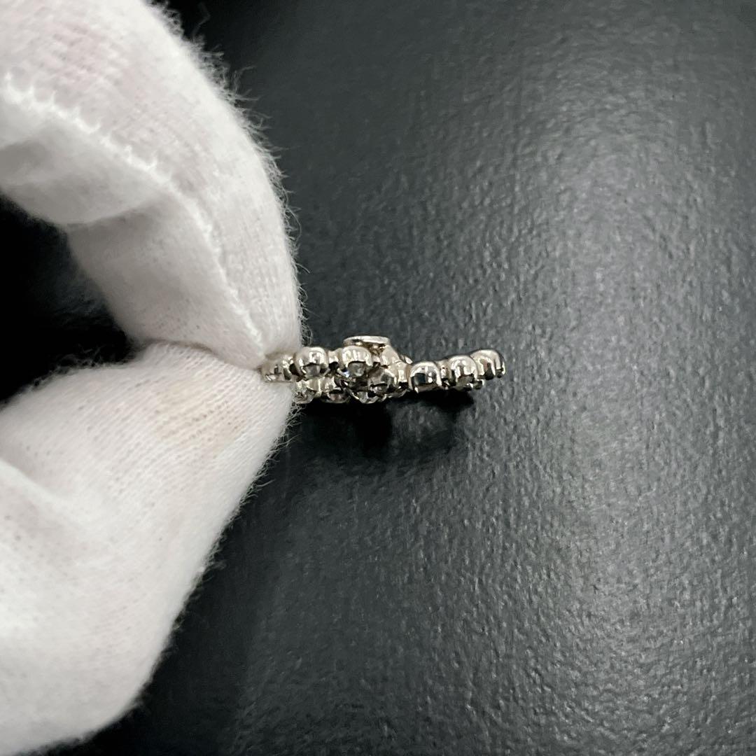 CHANEL シャネル　ピアス　ココマーク　ラインストーン　シルバー　刻印入り