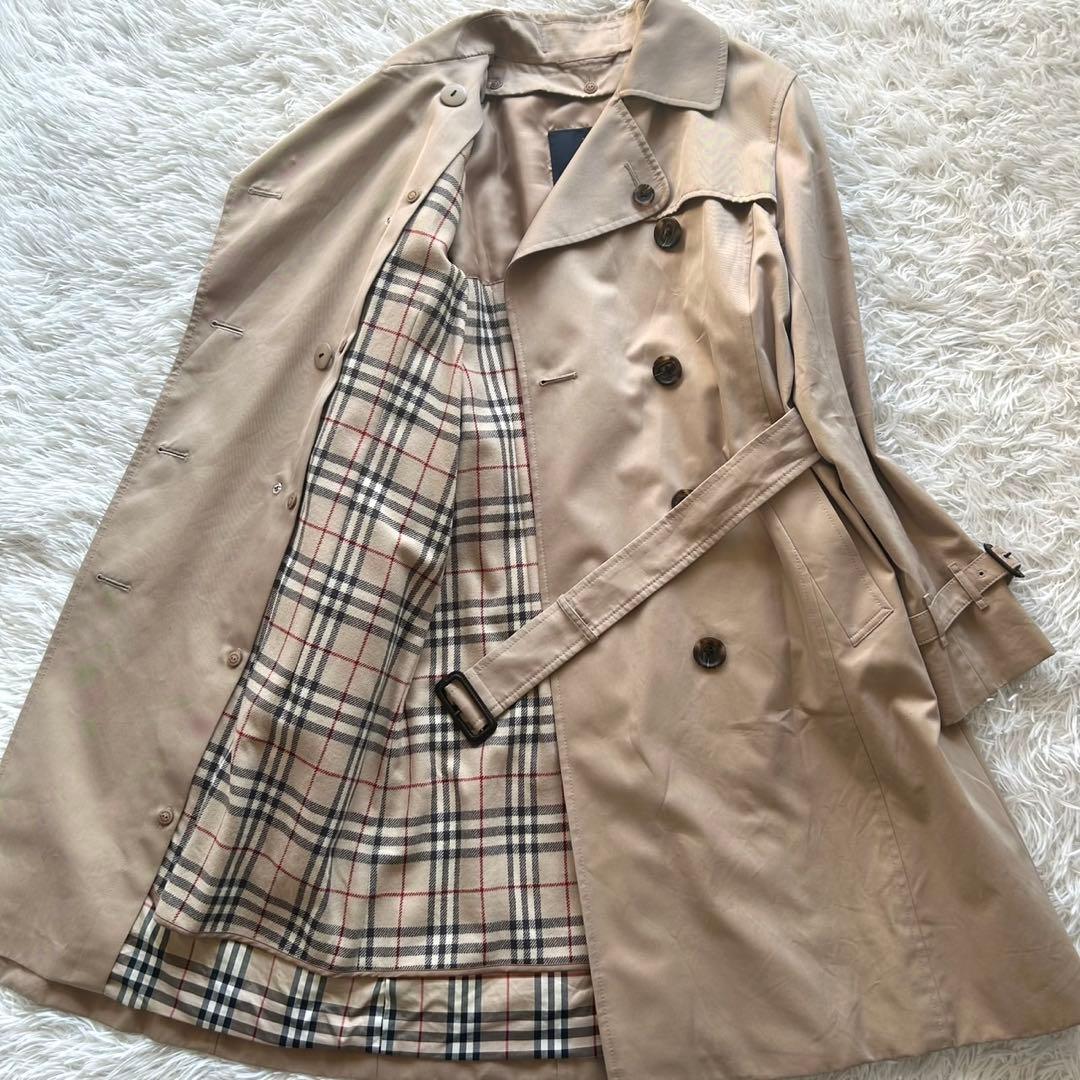 未使用に近い　バーバリーロンドン　トレンチコート　ライナー付　ハニーベージュ　M