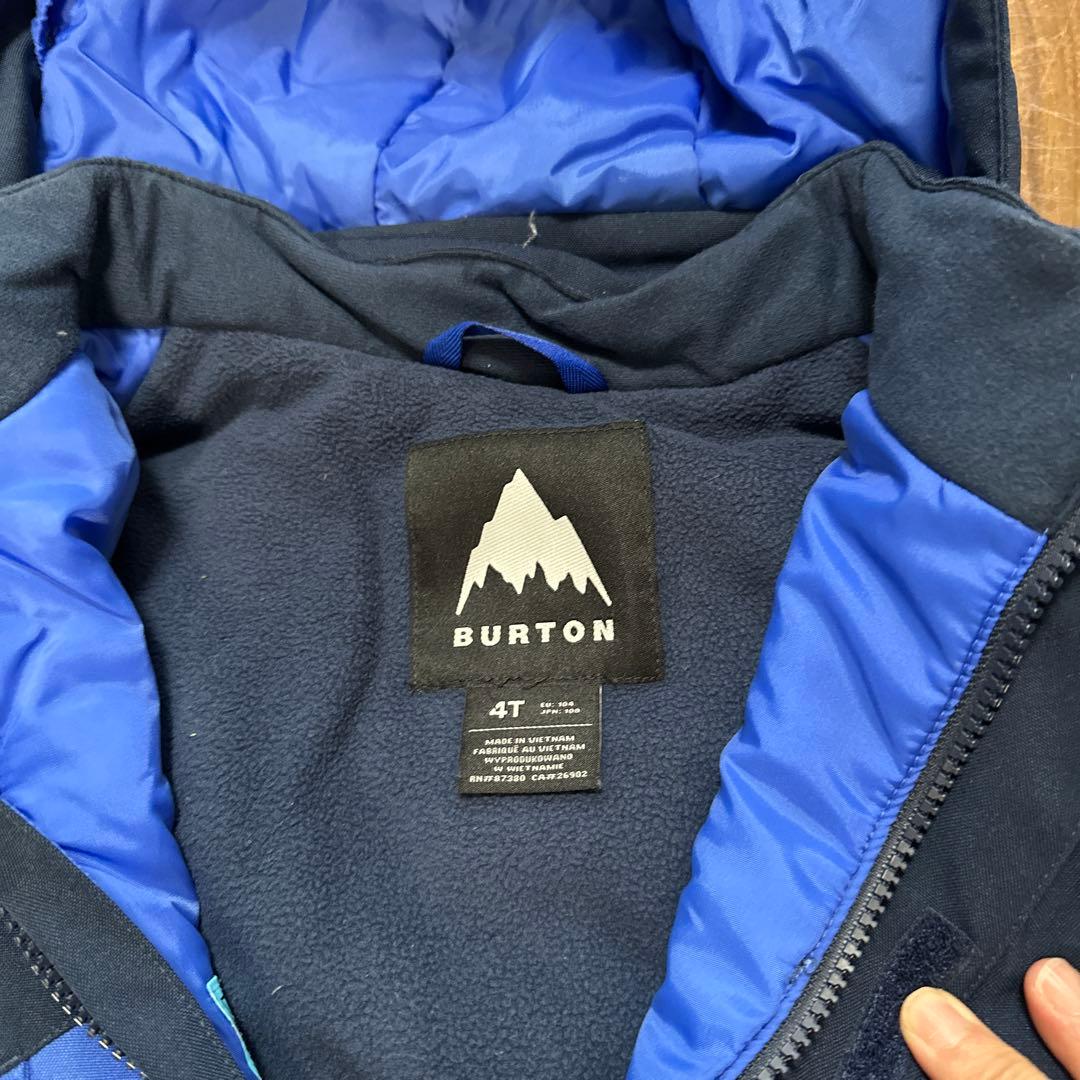 BURTON 子供用スキーウェア 4T ネイビー/ブルー 手袋セットキッズつなぎ
