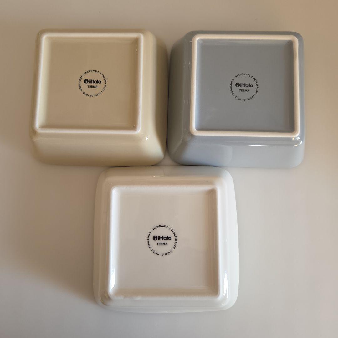 【美品】イッタラ ティーマ 12cm 3枚 パールグレー リネン ホワイト