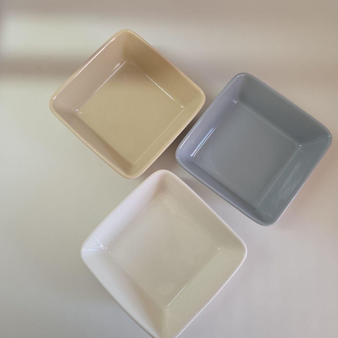 【美品】イッタラ ティーマ 12cm 3枚 パールグレー リネン ホワイト