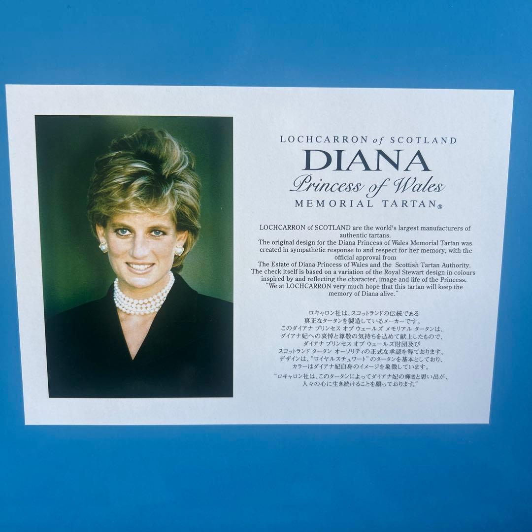 DIANAメモリアル マフラー 英国製 ロキャロン カシミヤ100%青 チェック