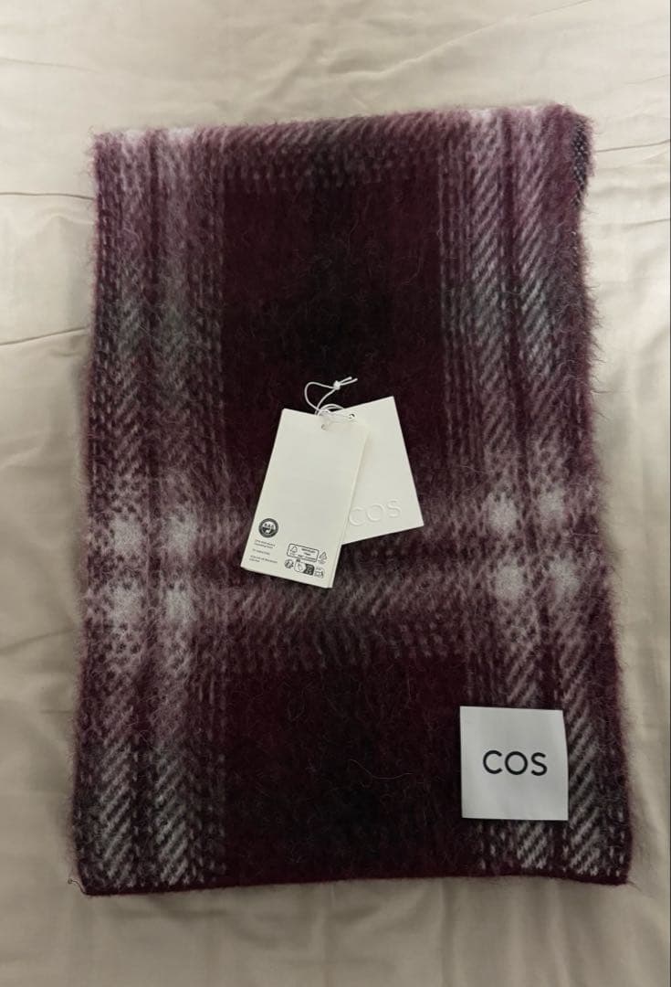 COS アルパカブレンドチェックウールスカーフ