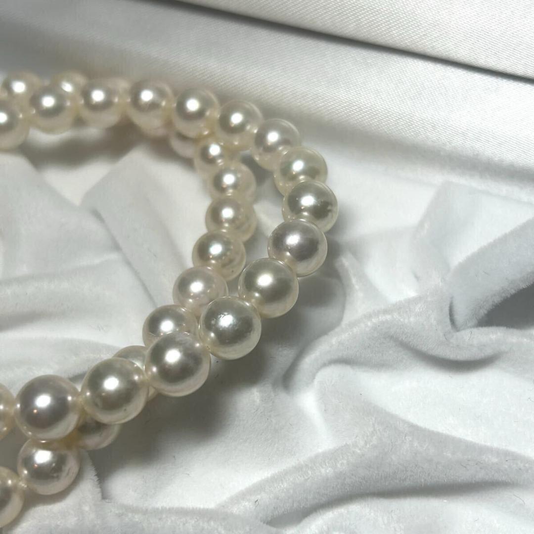 あこや 約7.5-8.0mm パールネックレス 真珠 テリ抜群 ラウンド SV
