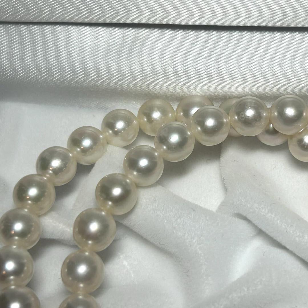 あこや 約7.5-8.0mm パールネックレス 真珠 テリ抜群 ラウンド SV