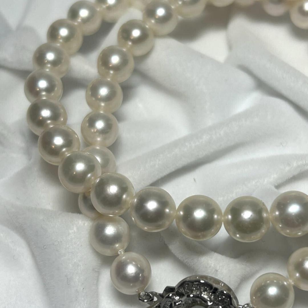 あこや 約7.5-8.0mm パールネックレス 真珠 テリ抜群 ラウンド SV