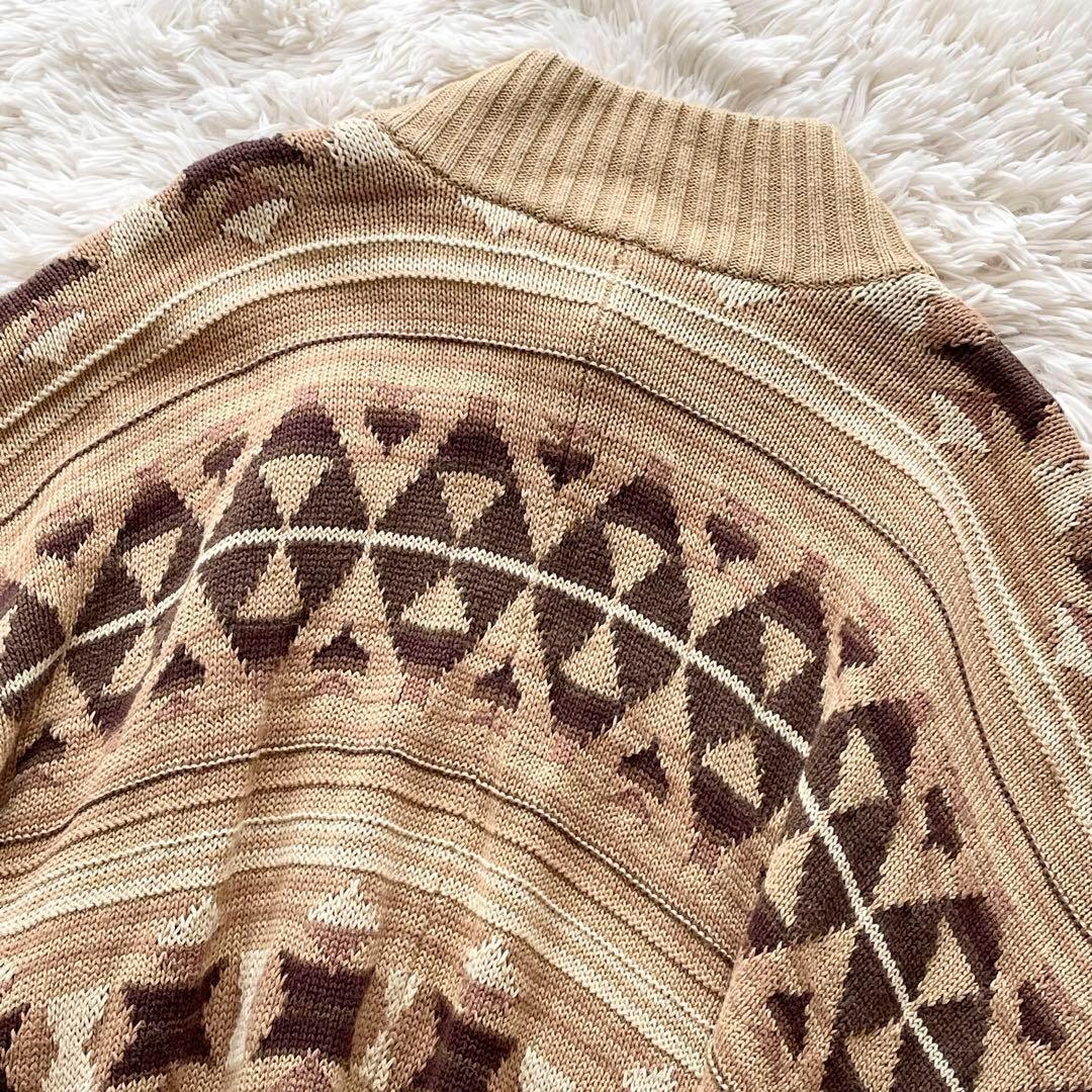 美品 XLサイズ ラルフローレン ネイティブ柄 ポンチョ ケープ 羽織り ニット