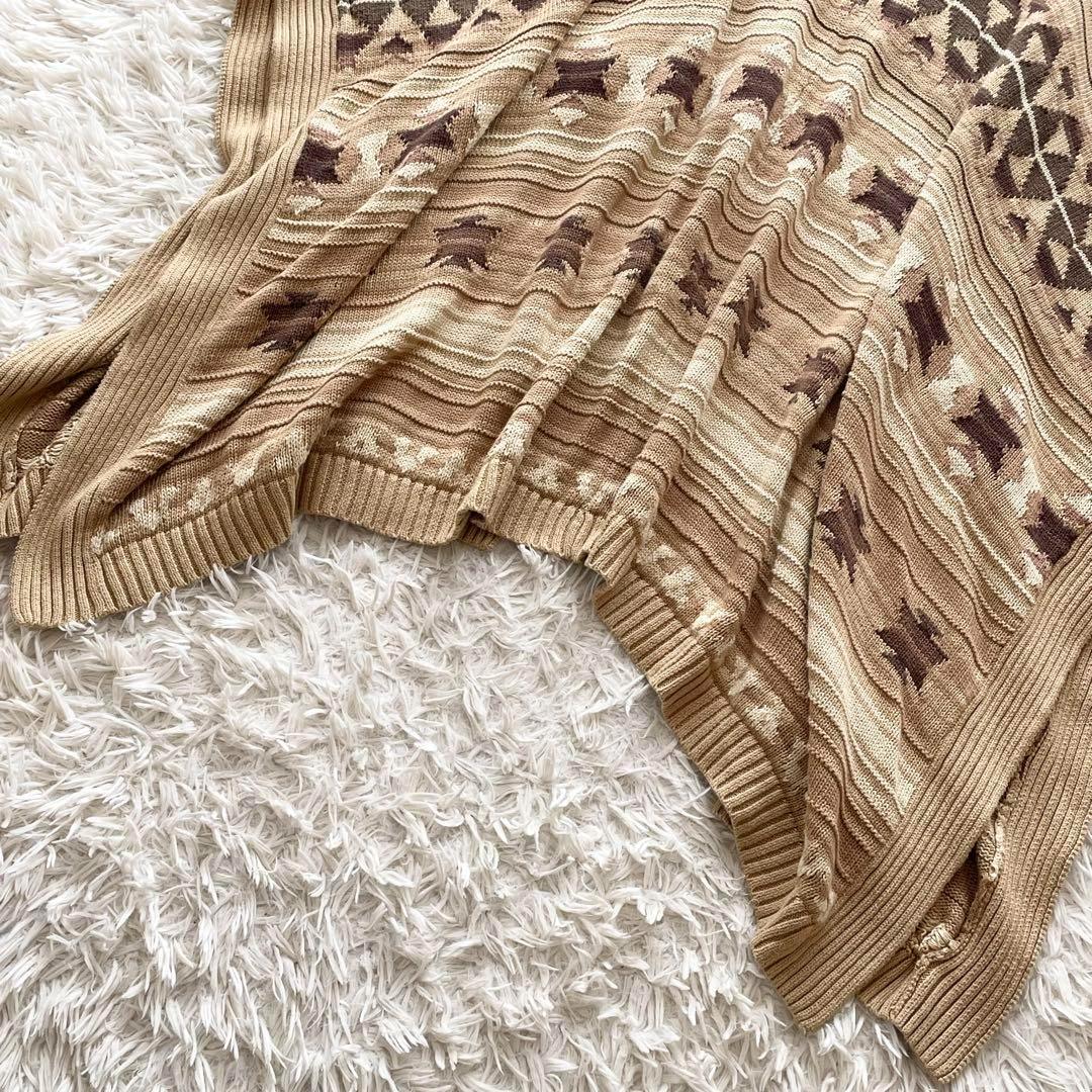 美品 XLサイズ ラルフローレン ネイティブ柄 ポンチョ ケープ 羽織り ニット