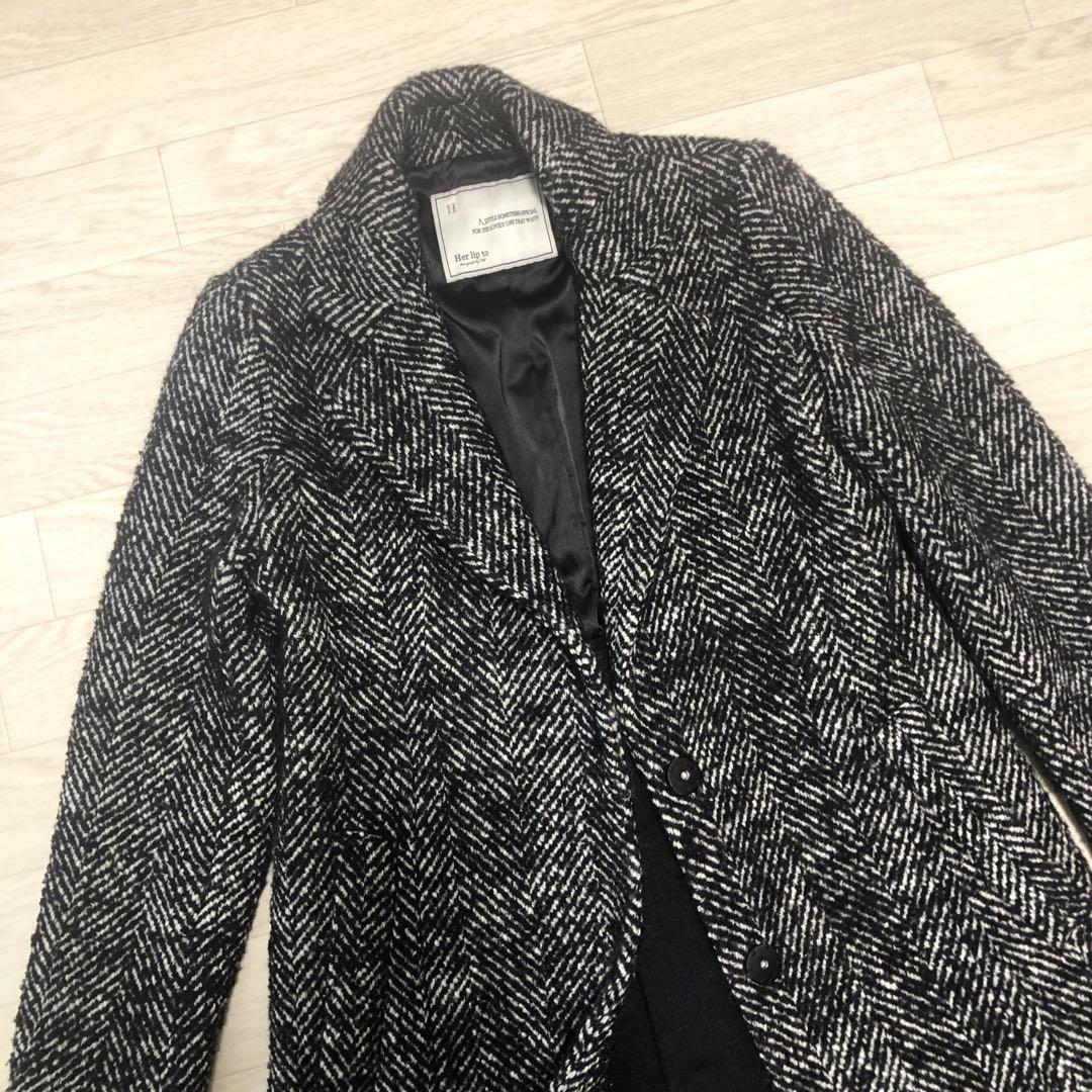 ハーリップトゥ　Herringbone WoolBlend Chesterコート