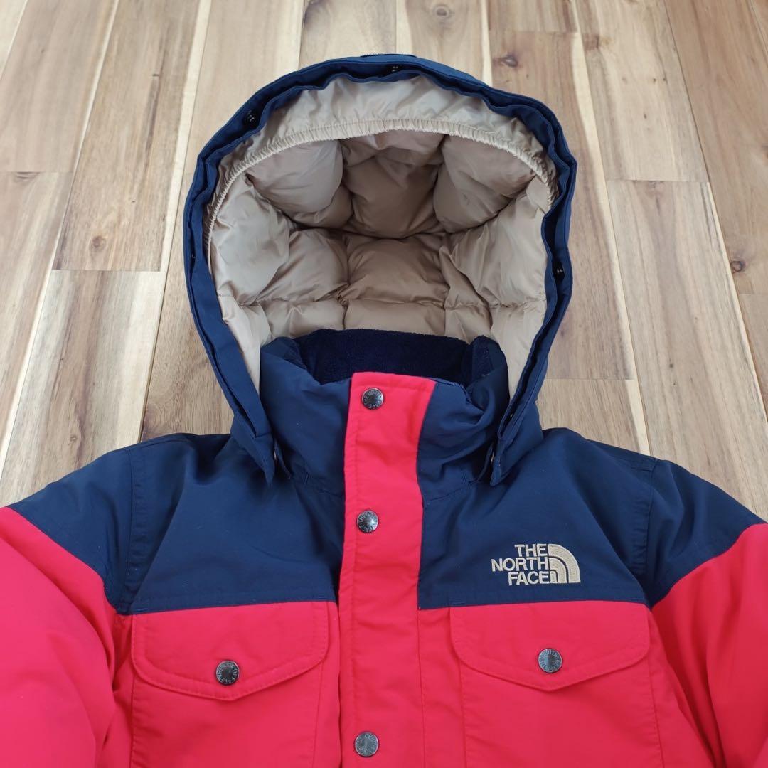 ノースフェイス　マウンテンダウンジャケット　キッズ130 　レッド✕ネイビー