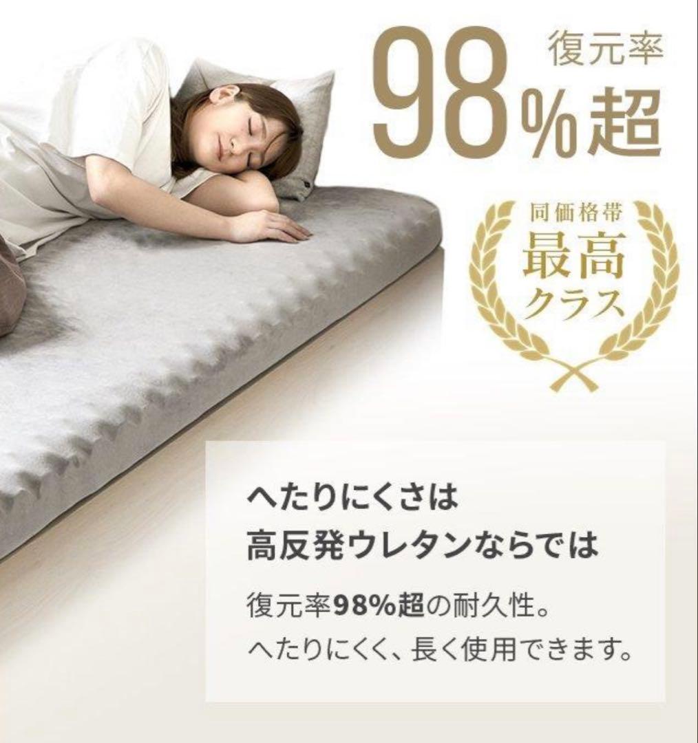 マットレス ダブル 厚10cm 高反発 硬さ190N 三つ折り メッシュ