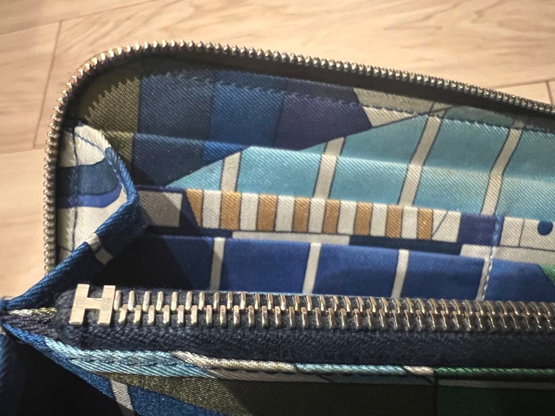 HERMES アザップ シルクイン ゴールド ラウンドファスナー長財布