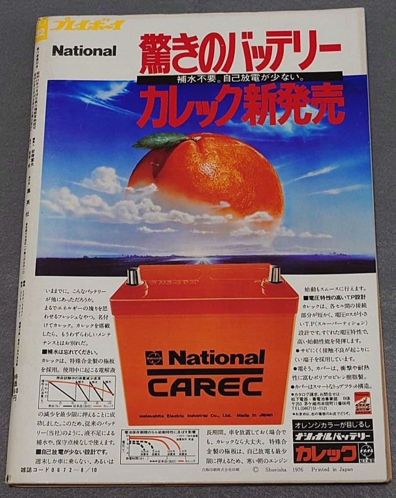 週刊プレイボーイ1976年32号アグネスラム水木しげる特別読切スパイダーマン読切