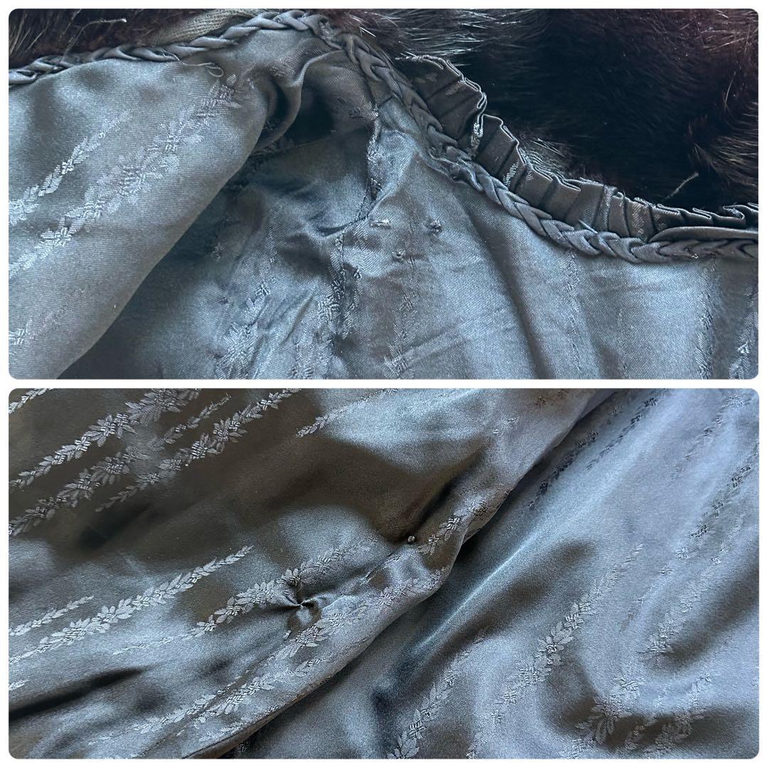 3XL ブラックミンク リアルファーコート 本毛皮 ロング レディース