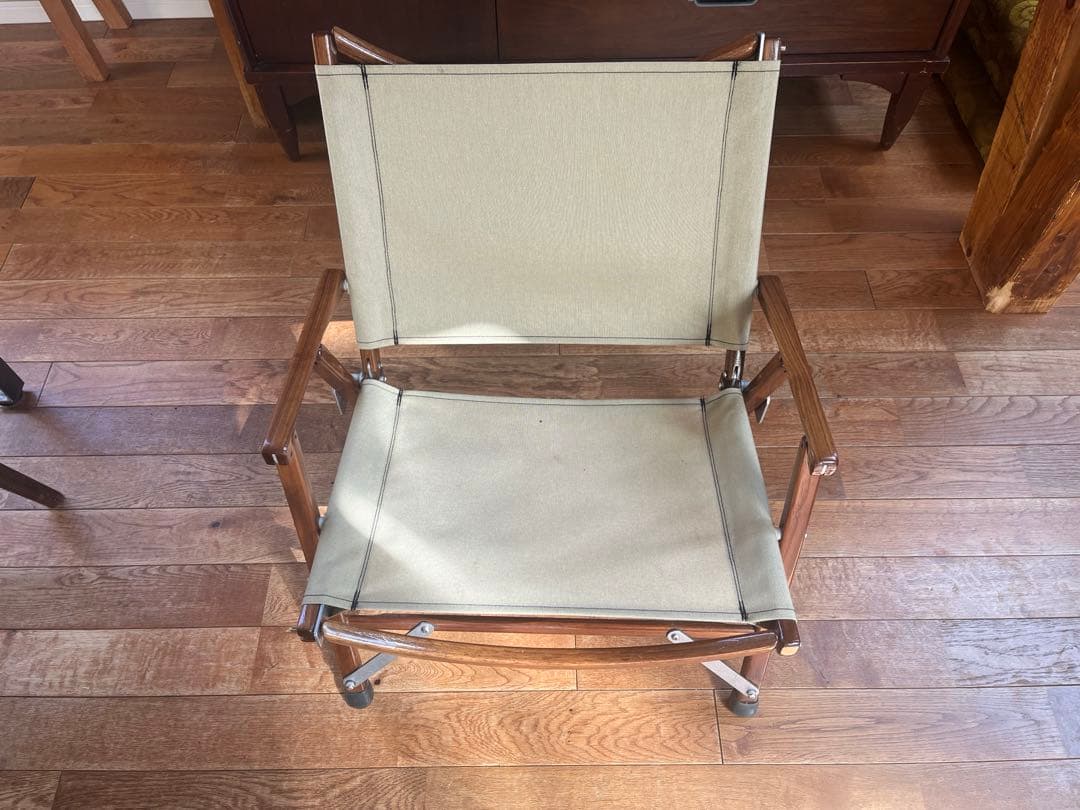 最終値下！カーミットチェアウォールナット　ベージュ　新品シート付き