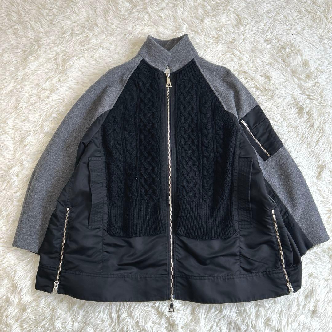 定価5.9万 シーレットフロムアラアラ ニットドッキングコート ブルゾン