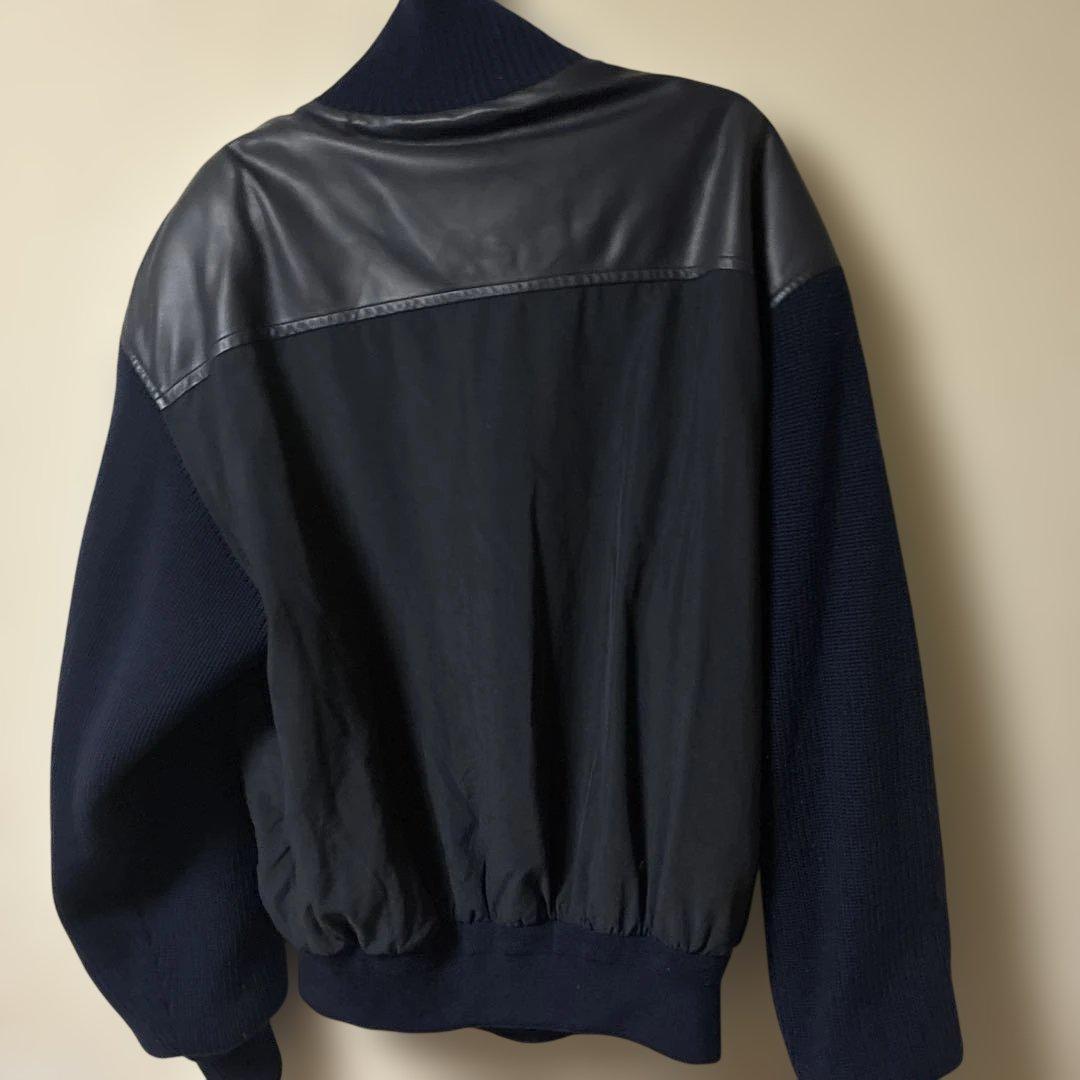 良品　超希少✨　バレンシアガ　スタジャン ロゴ刺繍　ネイビー　archive