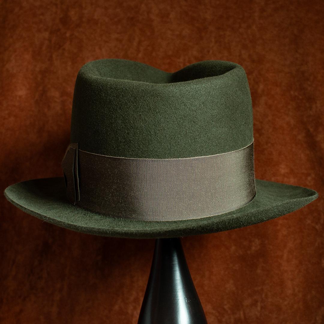 川淵帽子店　DRAGON HAT　中折れ帽　MOBO　オリーブ
