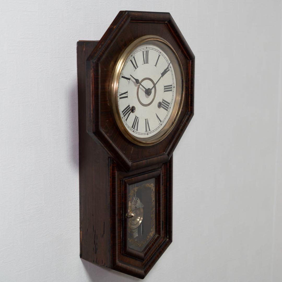 森合資会社　振り子時計　大正　昭和　オーバーホール済　動作品　八角尾長