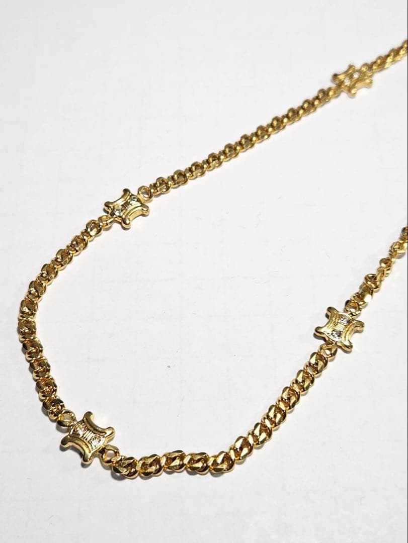 CELINE　セリーヌ　マカダム　ラインストーン　トリオンオフGP　ネックレス