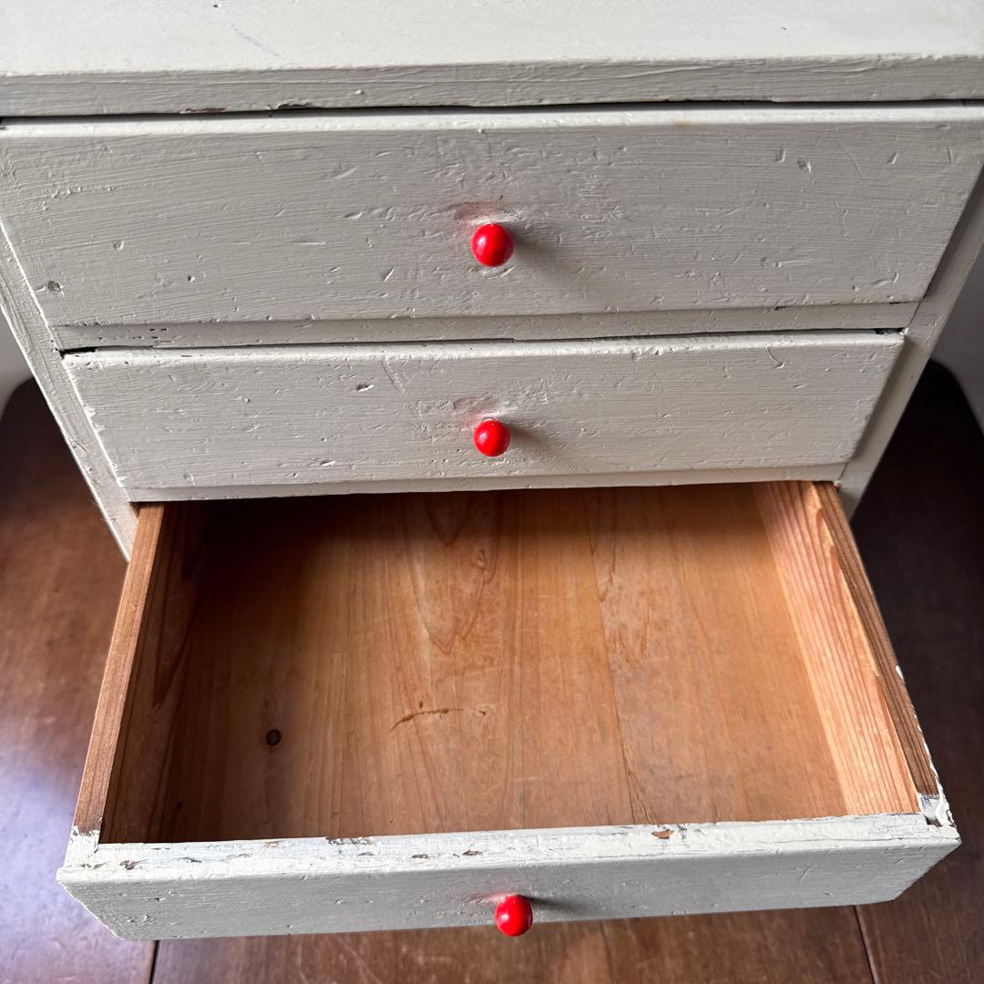 古道具　5杯の小引き出し　昭和レトロ　木製ドロワー　アンティーク