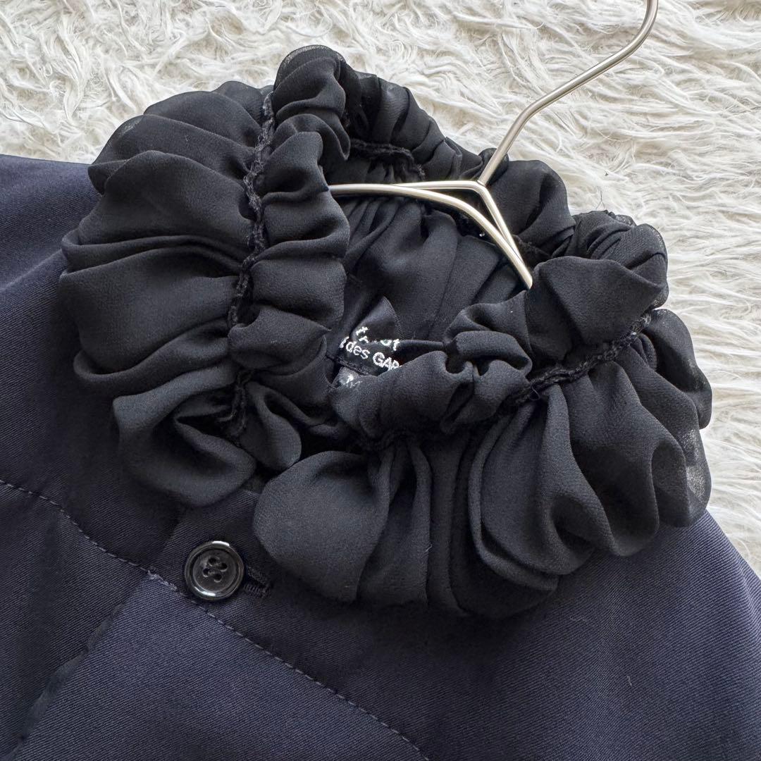 【トリココムデギャルソン】AD2010　キルティングベスト　M　フリル　シフォン