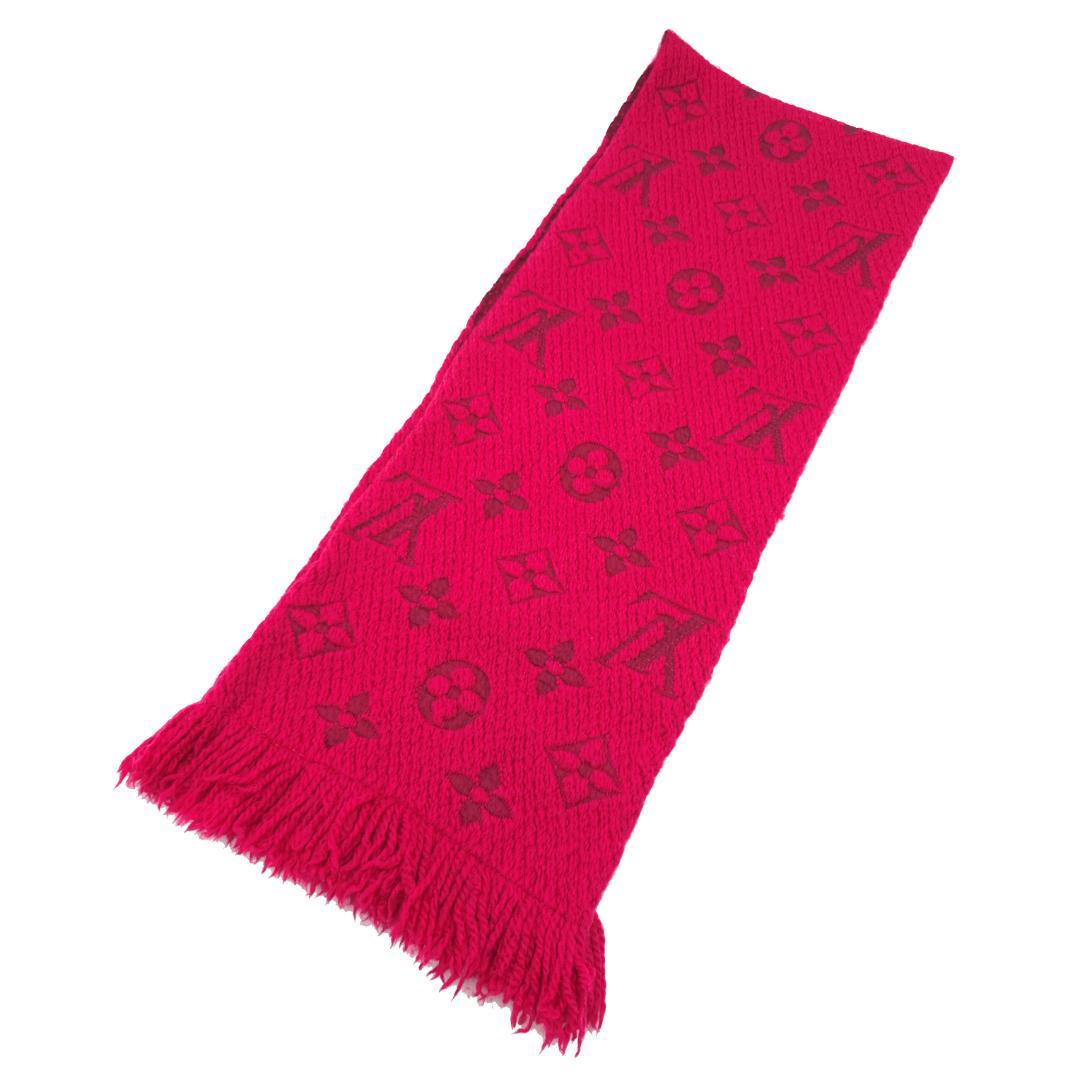 ルイヴィトン エシャルプ ロゴマニア モノグラム マフラー ストール レッド