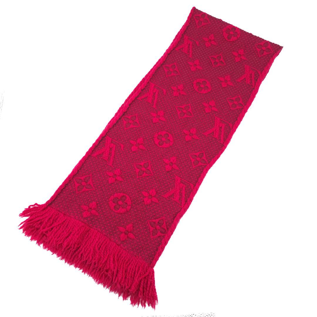 ルイヴィトン エシャルプ ロゴマニア モノグラム マフラー ストール レッド