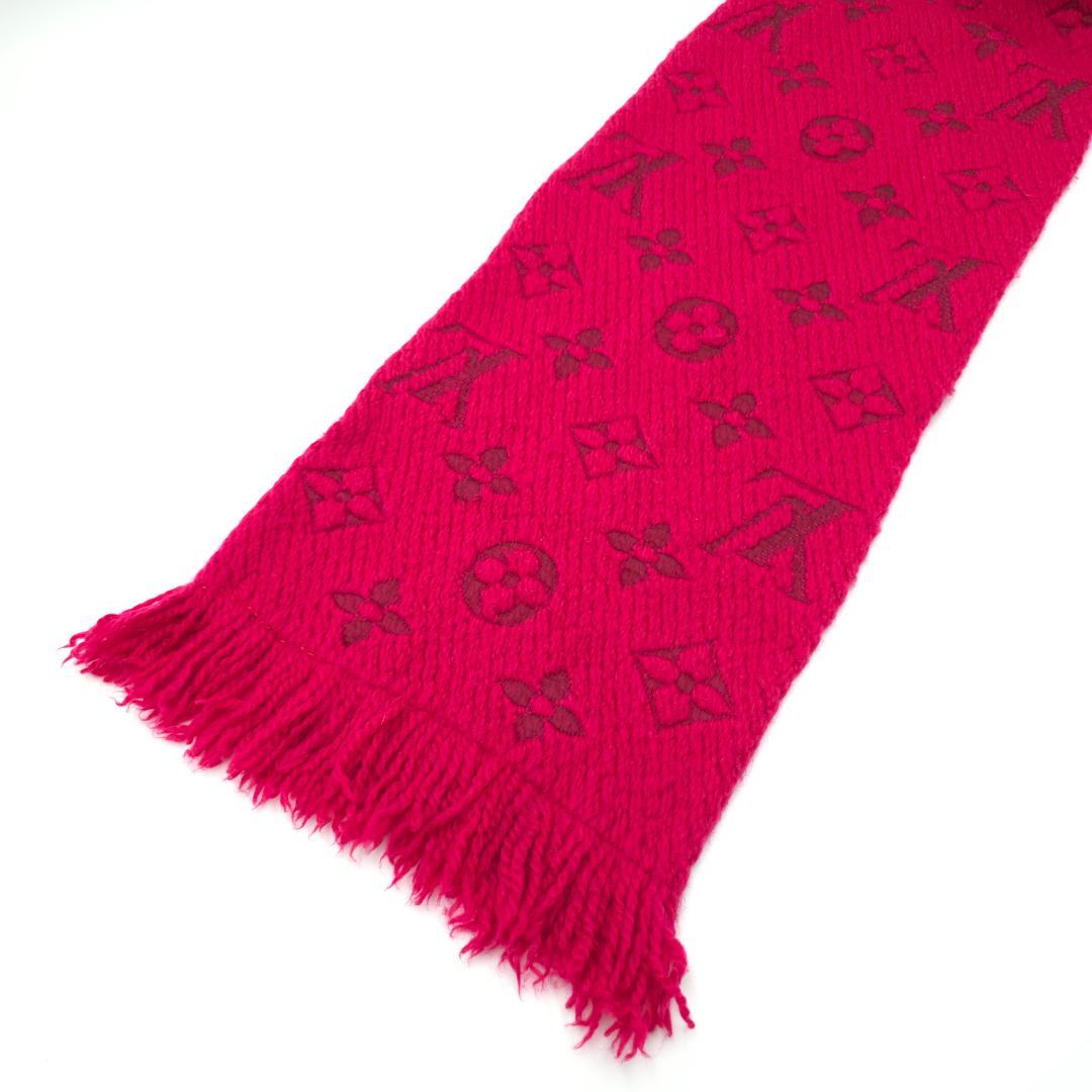 ルイヴィトン エシャルプ ロゴマニア モノグラム マフラー ストール レッド