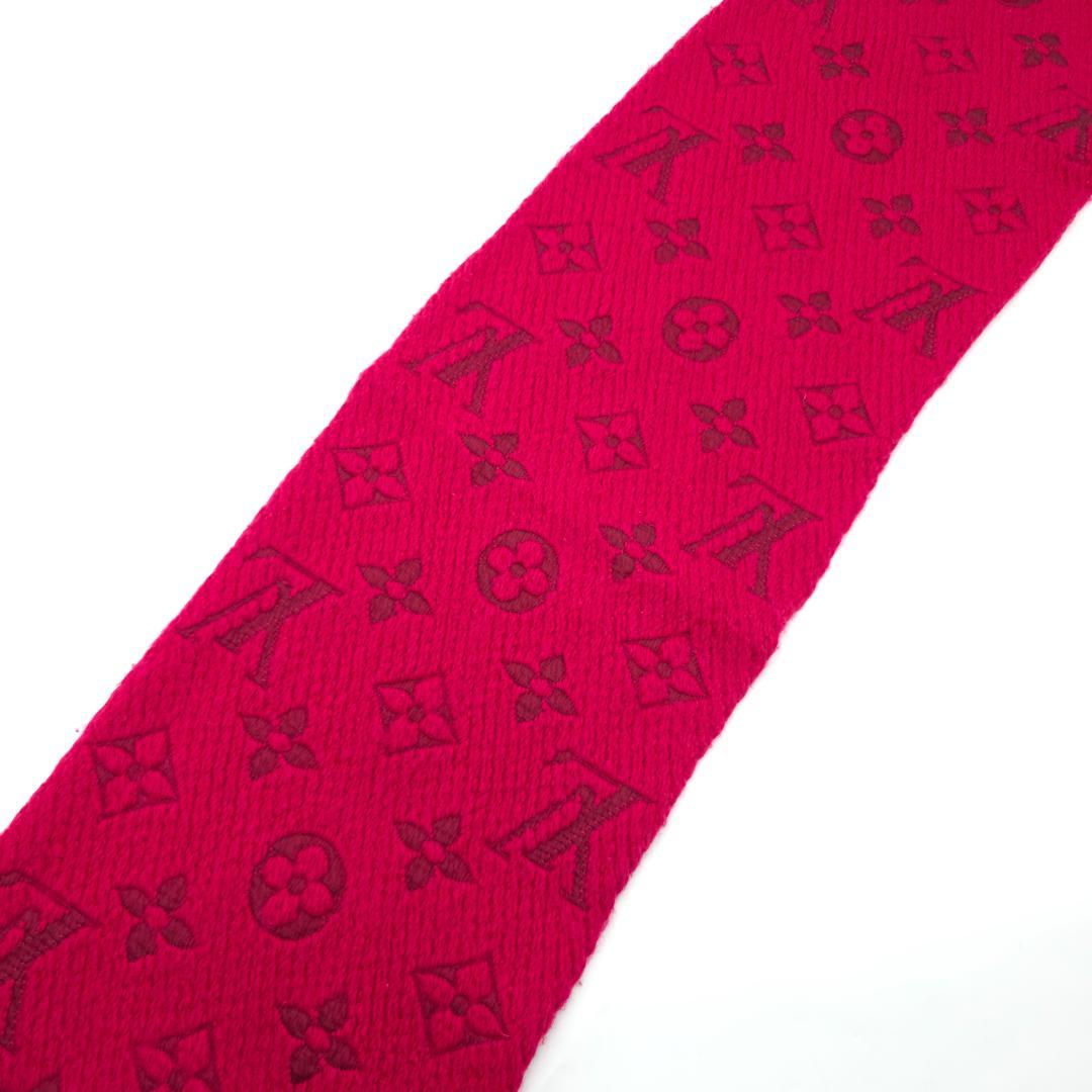 ルイヴィトン エシャルプ ロゴマニア モノグラム マフラー ストール レッド