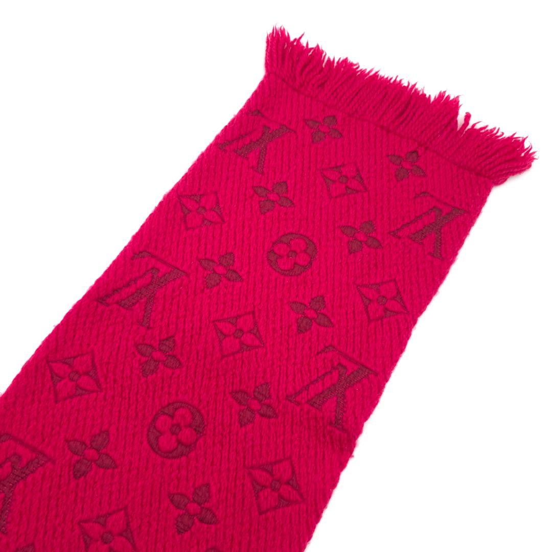 ルイヴィトン エシャルプ ロゴマニア モノグラム マフラー ストール レッド