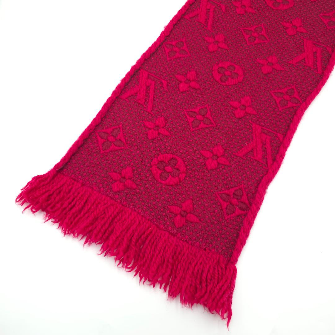 ルイヴィトン エシャルプ ロゴマニア モノグラム マフラー ストール レッド