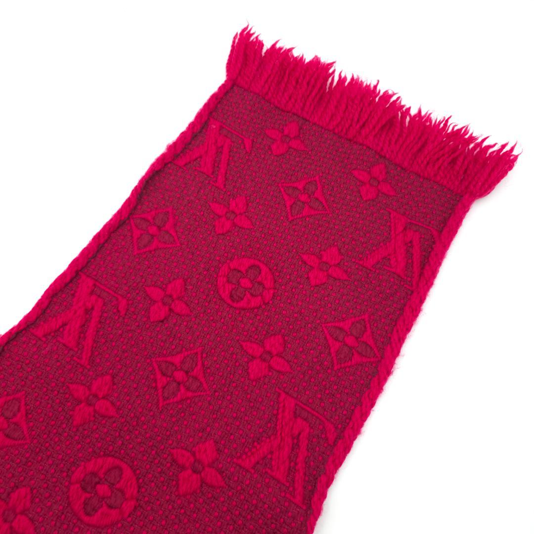 ルイヴィトン エシャルプ ロゴマニア モノグラム マフラー ストール レッド