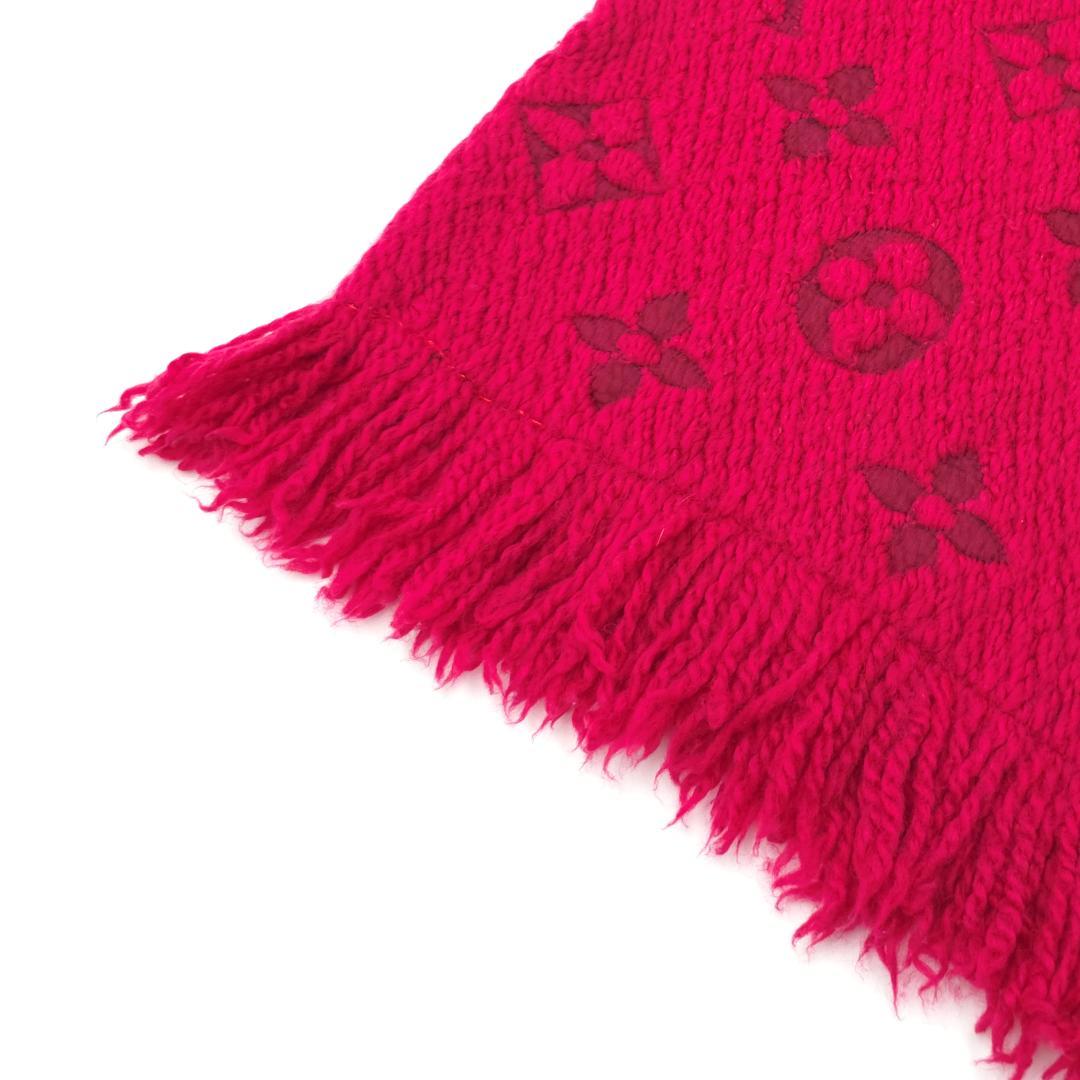 ルイヴィトン エシャルプ ロゴマニア モノグラム マフラー ストール レッド