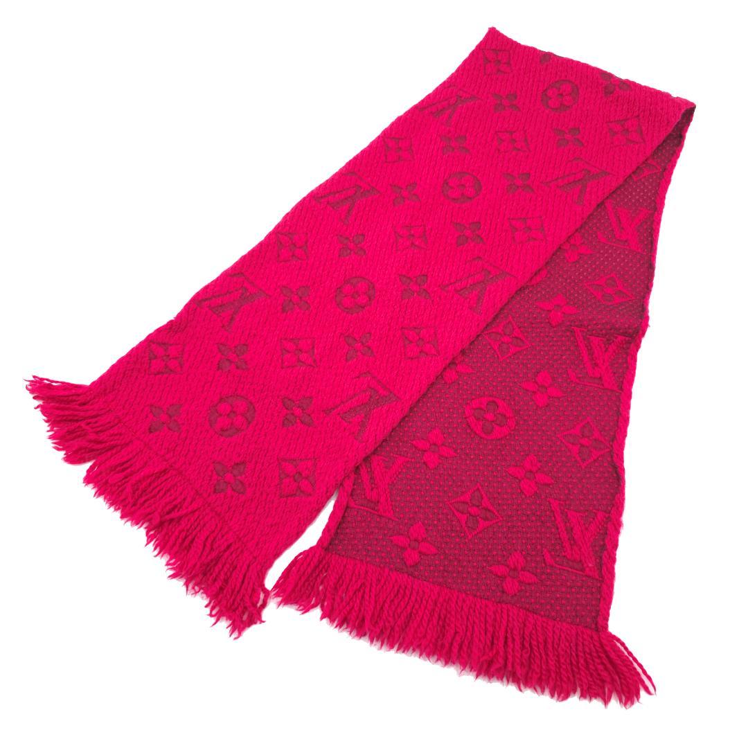 ルイヴィトン エシャルプ ロゴマニア モノグラム マフラー ストール レッド