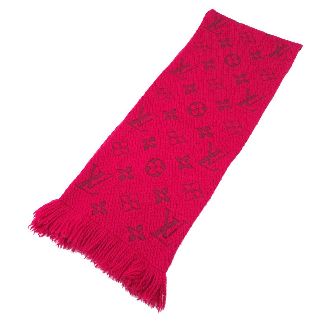 ルイヴィトン エシャルプ ロゴマニア モノグラム マフラー ストール レッド