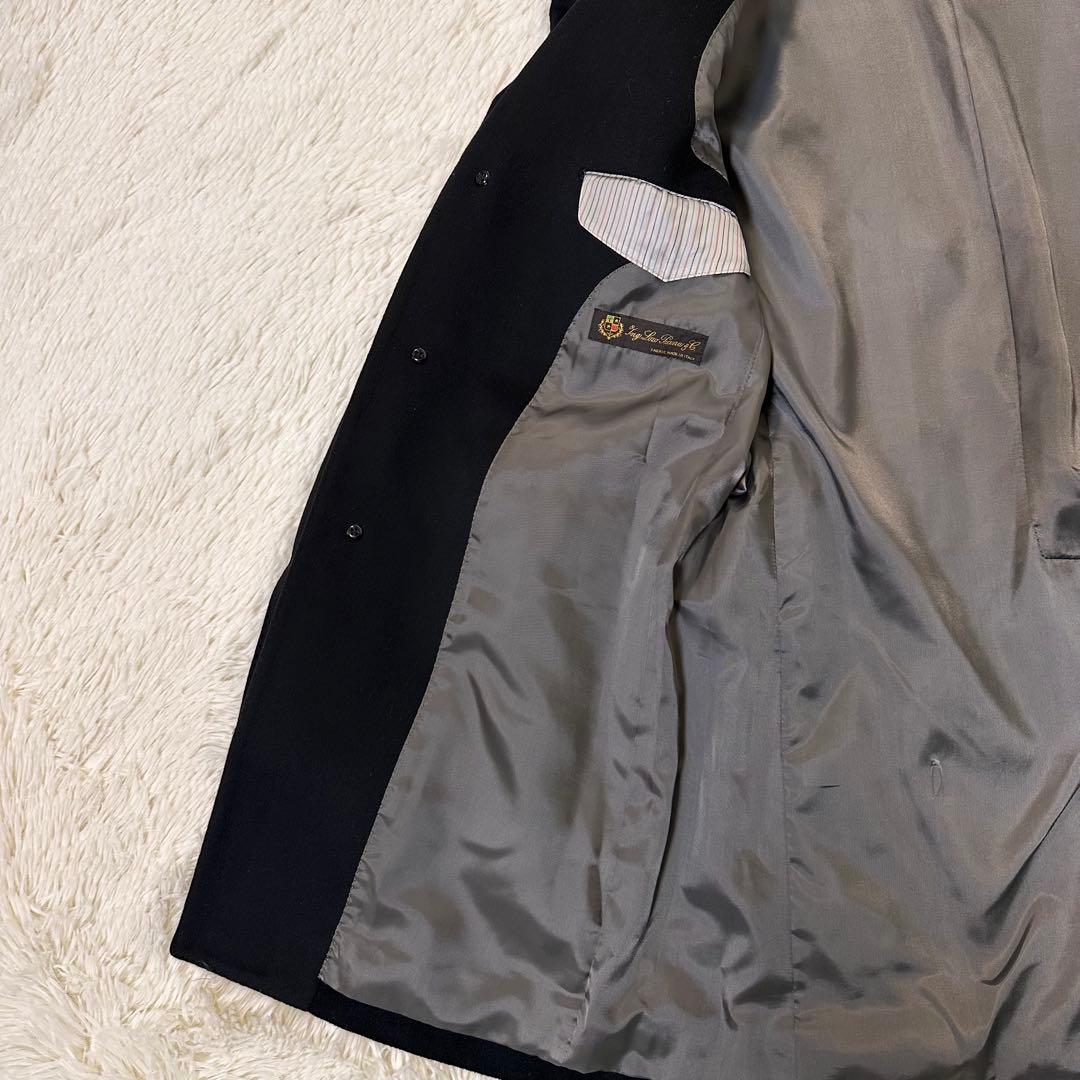 ロロピアーナ 高級イタリア生地 ウール カシミヤ混 チェスターコート ブラック