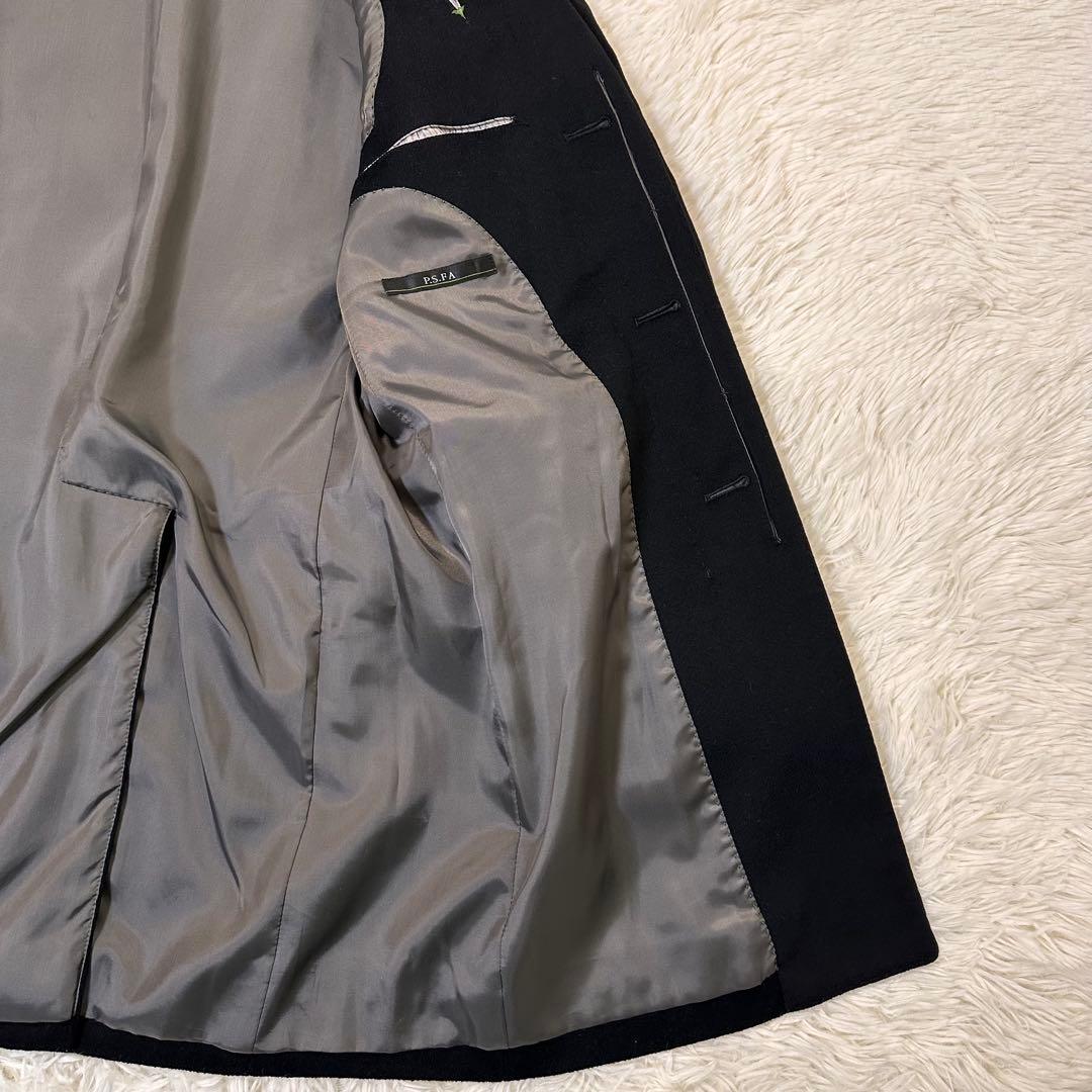 ロロピアーナ 高級イタリア生地 ウール カシミヤ混 チェスターコート ブラック