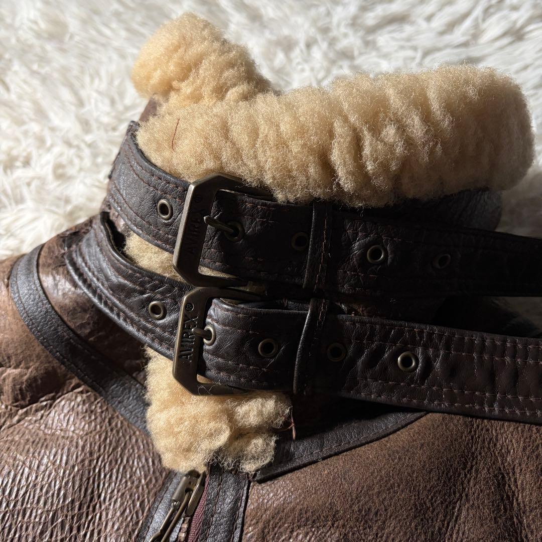 T*N様 米国製■AVIREX フライトジャケット　B-3 羊革　ムートン　ブラ