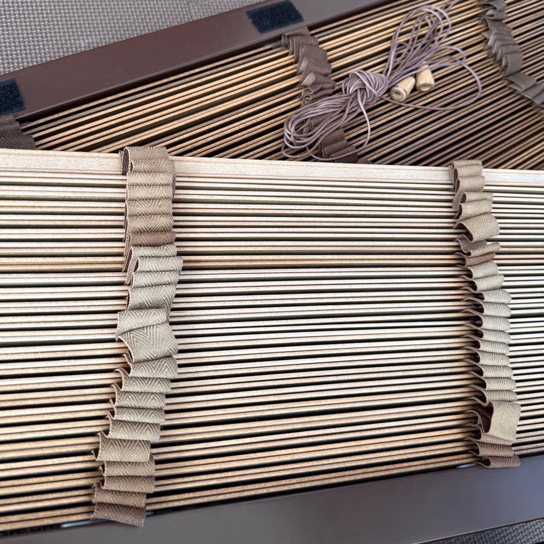 値下げ！木製★ブラウン★ブラインド★壁取り付け★ウッドブラインド★2台セット