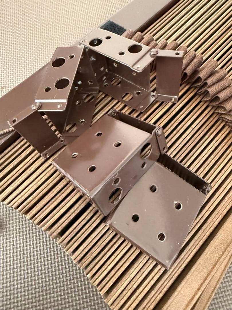 値下げ！木製★ブラウン★ブラインド★壁取り付け★ウッドブラインド★2台セット