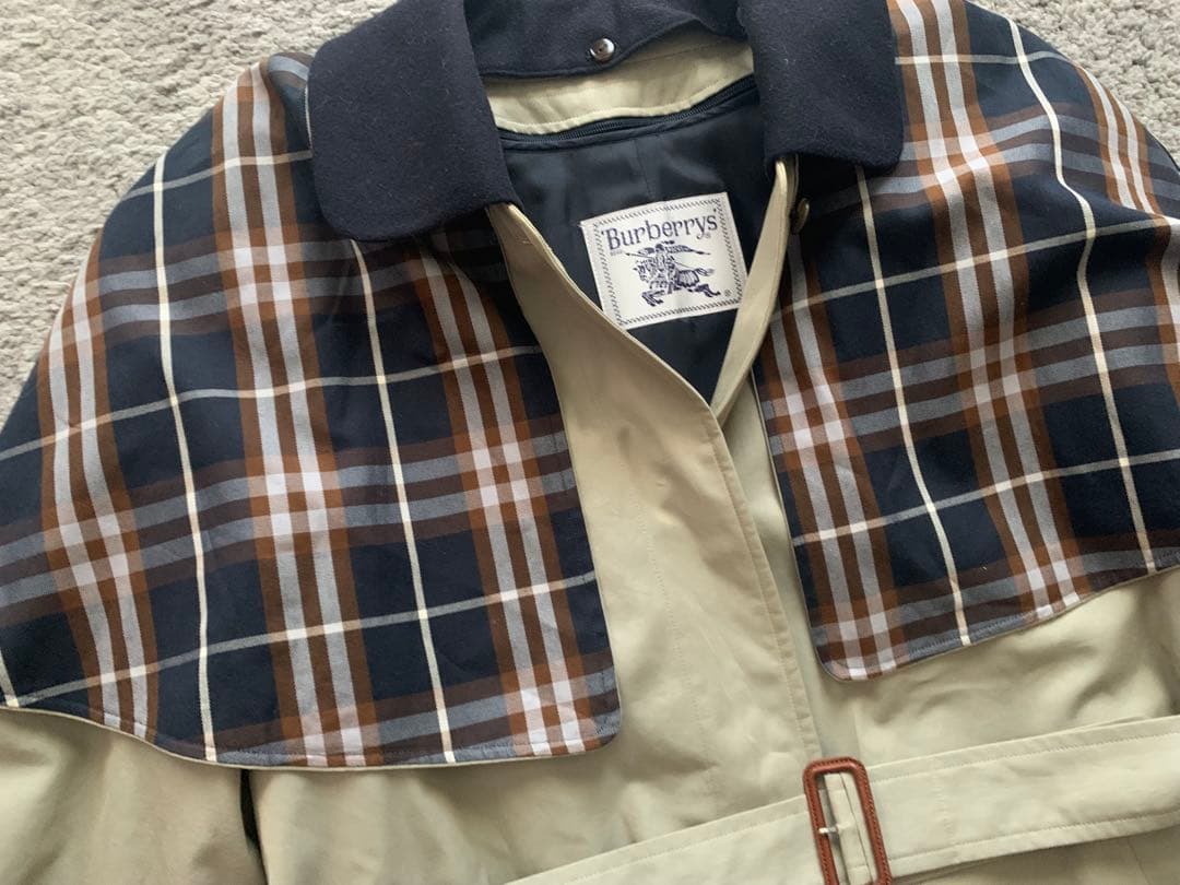 BURBERRYS ケープ付きチェックトレンチコート ライナー付き バーバリー